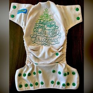 Ella Bella Bum one size Christmas tree cloth diaper
